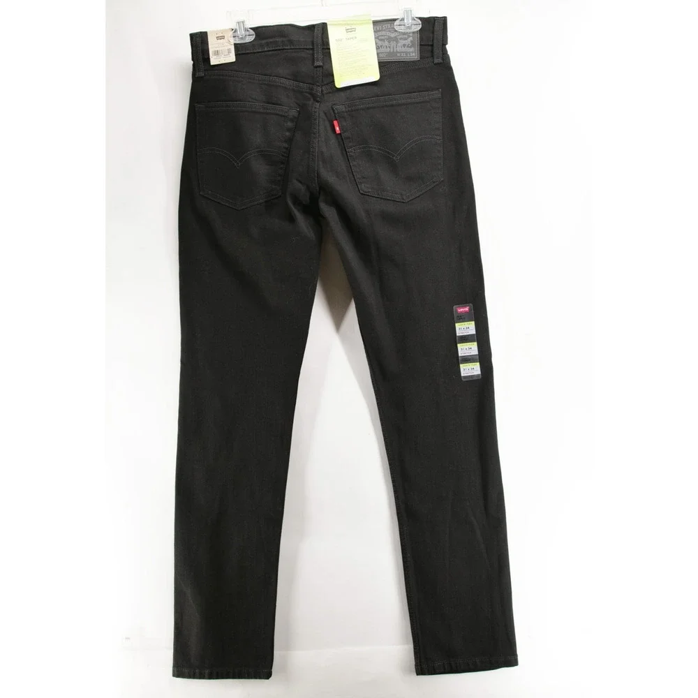 Levis 502 NWT Mens Jeans 31x34 Black Tapered Fit Flex Eco Performance Classic